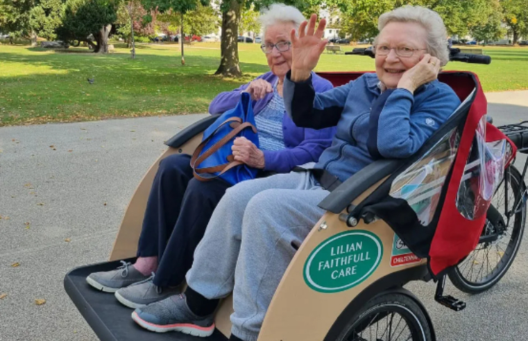 Care home residents become pedalling pals international friendship day